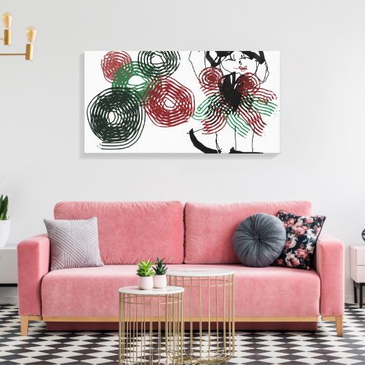 Dansen in pepermunt canvas afdruk (Insitu (Woonkamer))