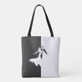 Dansen in zwart-wit tote bag (Achterkant)