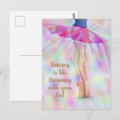 Dansen is als dromen met je voeten citaat briefkaart (Voorkant / Achterkant)