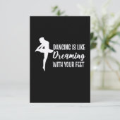 Dansen is als dromen RSVP kaartje (Staand voorkant)