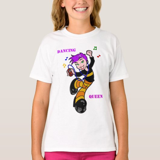 Dansen, koningin-meisjes Ringer T-Shirt (Voorkant)