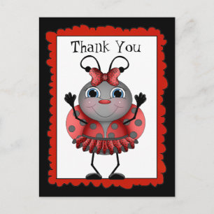Dansen Ladybug bedankt briefkaart