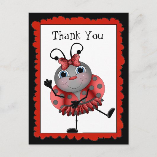 Dansen Ladybug bedankt briefkaart (Voorkant)