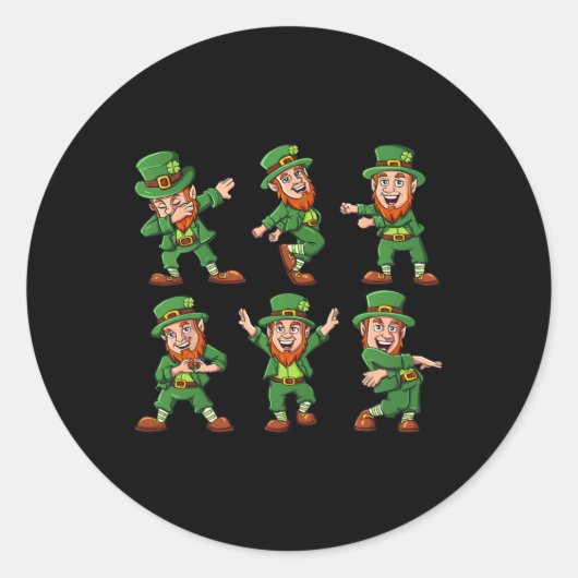 Dansen Leprechauns St Patrick's Day Fun Boys Meisj Ronde Sticker (Voorkant)