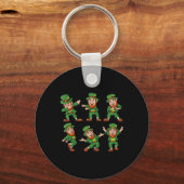 Dansen Leprechauns St Patrick's Day Fun Boys Meisj Sleutelhanger (Achterkant)