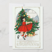  dansen meisje kerst Kaart (Voorkant)