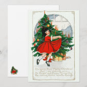  dansen meisje kerst Kaart (Voorkant / Achterkant)