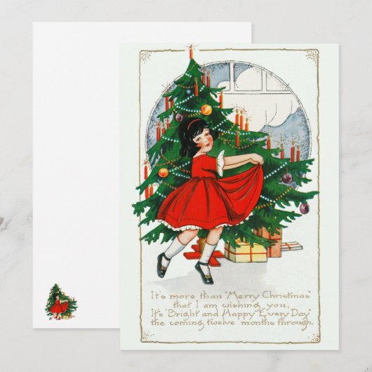  dansen meisje kerst Kaart (Voorkant / Achterkant)