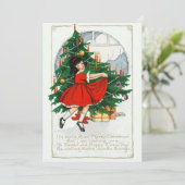  dansen meisje kerst Kaart (Staand voorkant)