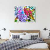 Dansen met bloemen & buistraten PV01 Art Canvas Afdruk (Insitu (Slaapkamer))