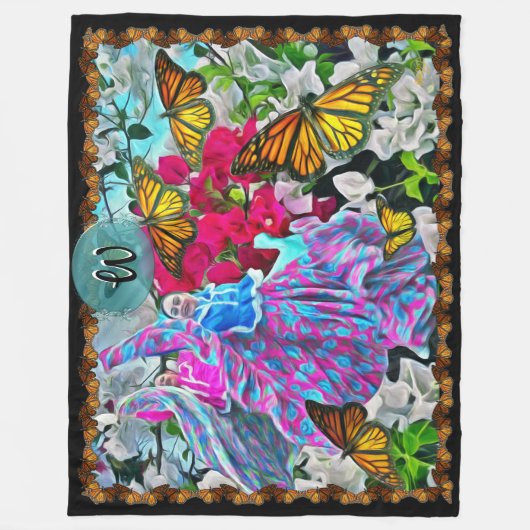 Dansen met bloemen & buistraten PV01 Fleece Deken (Voorkant)