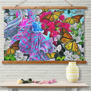 Dansen met bloemen & buistraten PV01 Hangend Wandkleed