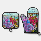 Dansen met bloemen & buistraten PV01 Ovenwant & Pannenlap Set (Voorkant)