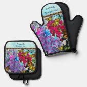 Dansen met bloemen & buistraten PV01 Ovenwant & Pannenlap Set (Voorkant / Achterkant)