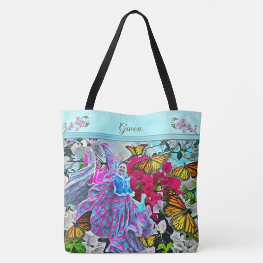 Dansen met bloemen & buistraten PV01 Tote Bag (Achterkant)