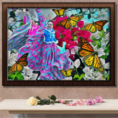 Dansen met bloemen en botervliegen PV01 Art Print