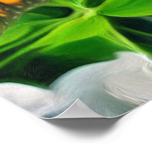 Dansen met bloemen en botervliegen PV01 Art Print (Hoek)