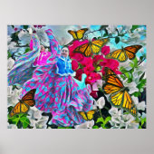 Dansen met bloemen en botervliegen PV01 Art Print (Voorkant)