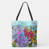 Dansen met Bloemen & Vlinders PV01 Tote Bag (Achterkant)