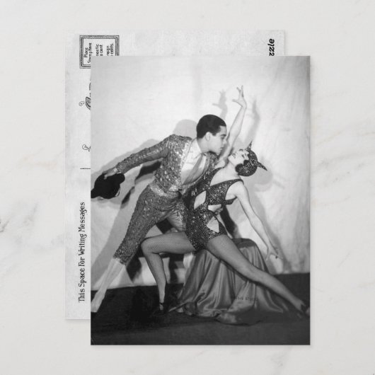 Dansen met de Devil  Ballroom Duo Briefkaart (Voorkant / Achterkant)