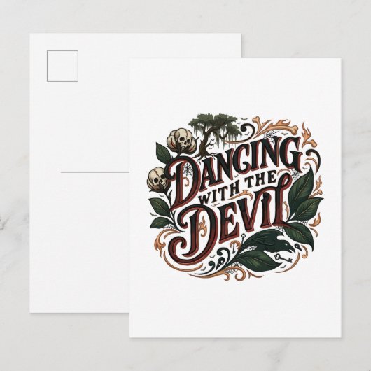 Dansen Met De Duivel Gotische Kunst Uitnodiging Briefkaart (Voorkant / Achterkant)
