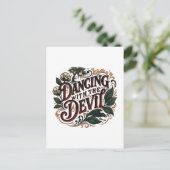 Dansen Met De Duivel Gotische Kunst Uitnodiging Briefkaart (Staand voorkant)