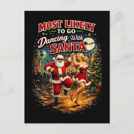 Dansen met de Kerstman Briefkaart (Voorkant)