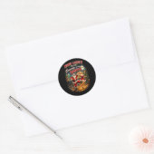 Dansen met de Kerstman Ronde Sticker (Envelop)