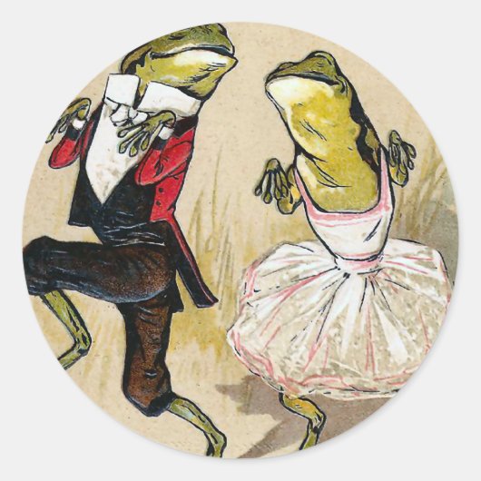 Dansen met de kikkers ronde sticker (Voorkant)