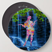 Dansen met de knop Natuur Ronde Button 6,0 Cm (Voorkant /achterkant)