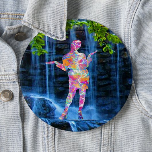 Dansen met de knop Natuur Ronde Button 6,0 Cm (In situ)
