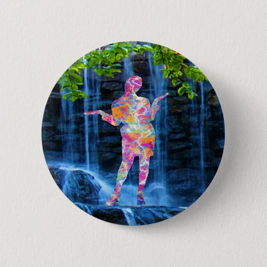 Dansen met de natuur ronde button 5,7 cm (Voorkant)