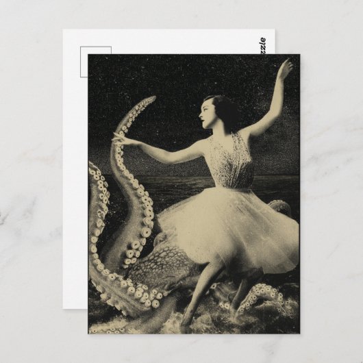 Dansen met de octopus briefkaart (Voorkant / Achterkant)