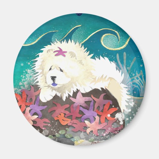 DANSEN MET DE STERREN - Cream Chow Magneet (Voorkant)