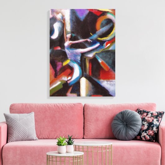 Dansen met de wind op omwikkeld canvas (Insitu (Woonkamer))