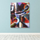 Dansen met de wind op omwikkeld canvas afdruk (Insitu (Houten vloer))