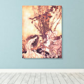 Dansen met Fairies Arthur Rackham Illustratie Canvas Afdruk (Insitu (Houten vloer))