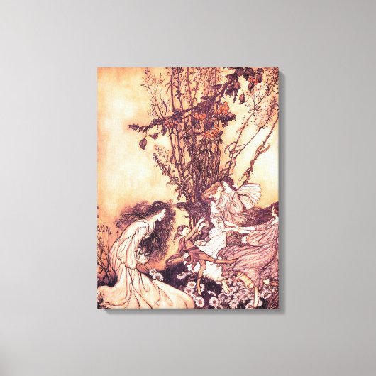 Dansen met Fairies Arthur Rackham Illustratie Canvas Afdruk (Voorkant)
