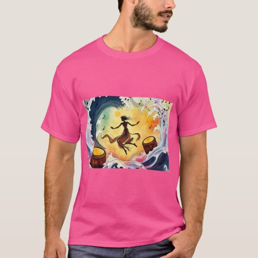 Dansen met het Universum - Abstracte Energiekunst T-shirt (Voorkant)