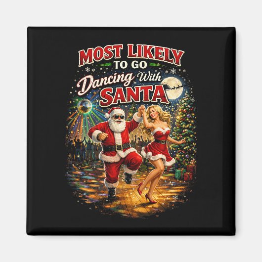 Dansen met Kerstman Magneet (Voorkant)