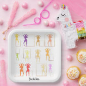 Dansen met Kleuren Vrouw Kaleidoscoop Papieren Bordje (Feest)