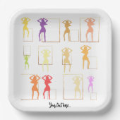 Dansen met Kleuren Vrouw Kaleidoscoop Papieren Bordje (Voorkant)