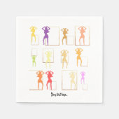 Dansen met Kleuren Vrouw Kaleidoscoop Servet (Voorkant)