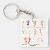 Dansen met Kleuren Vrouw Kaleidoscoop Sleutelhange Sleutelhanger (Voorkant)