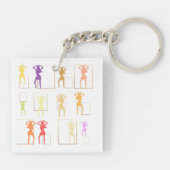 Dansen met Kleuren Vrouw Kaleidoscoop Sleutelhange Sleutelhanger (Achterkant)