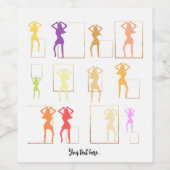 Dansen met Kleuren Vrouw Kaleidoscoop Wijn Etiket (Enkel label)