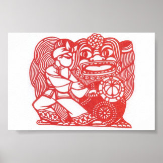 Dansen met leeuw poster