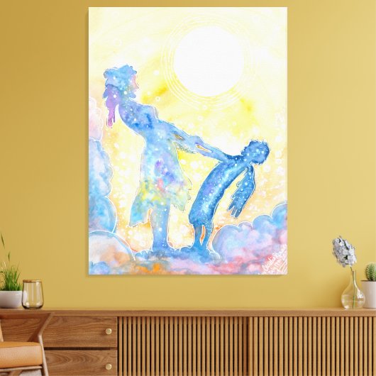 Dansen met mijn engel Stretched Canvas Print (Insitu (Woonkamer))
