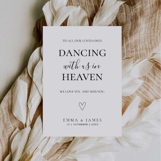 Dansen met ons in de hemel teken bruiloft Memorial Kaart