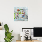 dansen met regen poster (Thuiskantoor)